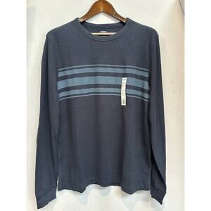 Men’s Sonoma Blue Striped Waffle Jersey Size L